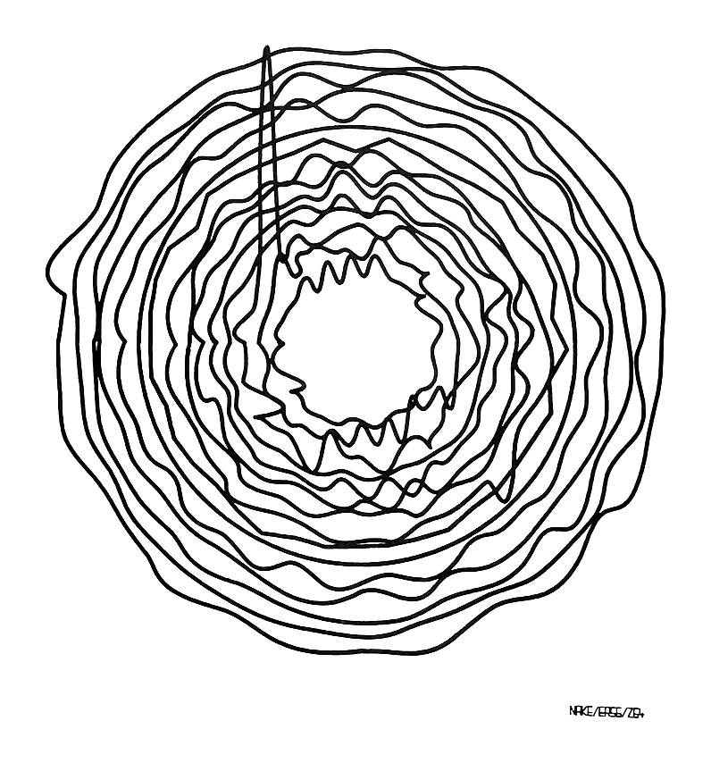 Frieder Nake, Kreis-Variationen, 4. Mai 1965, Plotterzeichnung