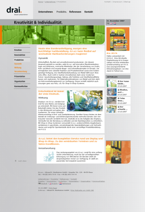 Screendesign, drai display